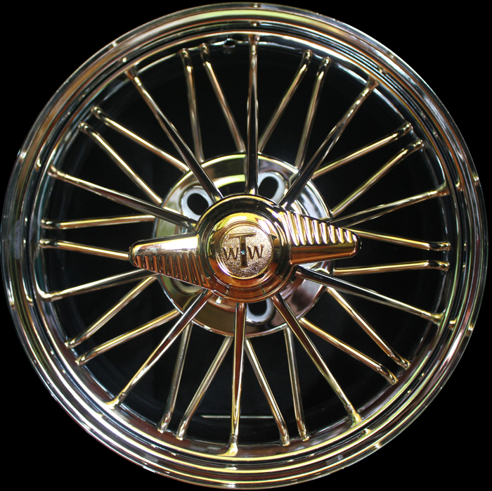 17 Inch 84s&174 Extreme Poke&174 Gold Texan Wire Wheels.